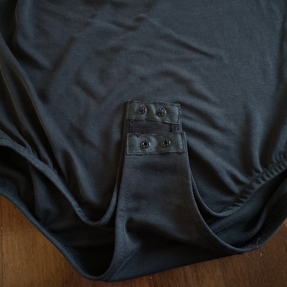 Stitch and Knot Christiane Cupro Single Sleeve Dark Grey Bodysuit - Picture 8 of 9